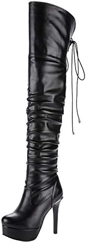 Cocey Women Thigh High Platform Boots
