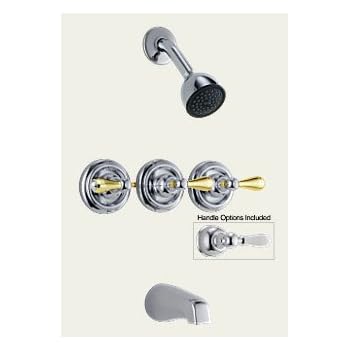 handle shower faucet delta tub three 2897 classic