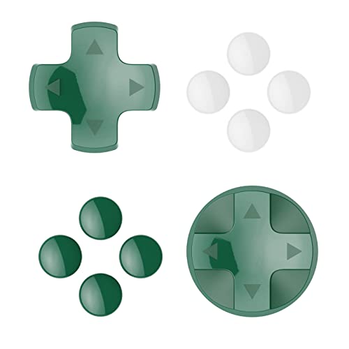 Skull & Co. D-Pad Button Cap Set for Nintendo Switch Joy-con- White+Green [TOTK]