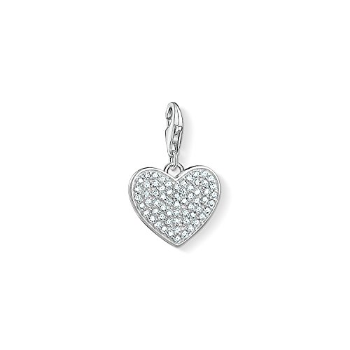 White Stone Heart charm