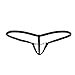 FEESHOW Men's Lobster Clasps Open Front Hole G String Thongs Underwear T Back Black One Size