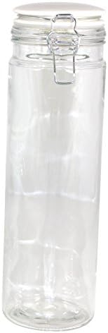 Gourmet Home Products Tall Glass Storage Container Jar with Ceramic Flip Top Lid, 61 oz, Clear