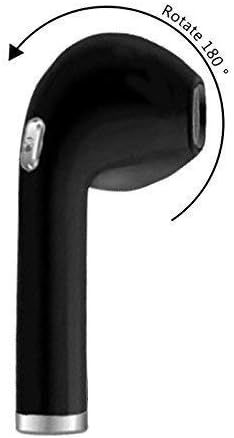Bluetooth 4.1 Wireless Earbud, NatoGears Updated Rotating Head i8 Mini in-Ear Earphone with Mic for iPhoneX, 8, 7, 7Plus 6 6s 6 Plus, Samsung Note8, 5, 4, S8 S8 Plus (Black)