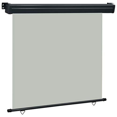 pedkit Balkon-Seitenmarkise 170 × 250 cm Grau UV-best?ndig und Wasserbest?ndig Senkrechtmarkisen Sonnenschutz…