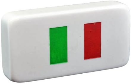White Double Six Domino with the Italian Flag Engraved in Arcadian Paper Covered Box