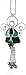 BANBERRY DESIGNS Irish Angel Sun Catcher - Green Stained Glass Design Suncatcher with Shamrock Charm - Silver Wire Wings and Bells - St. Patrick's Day Decoration