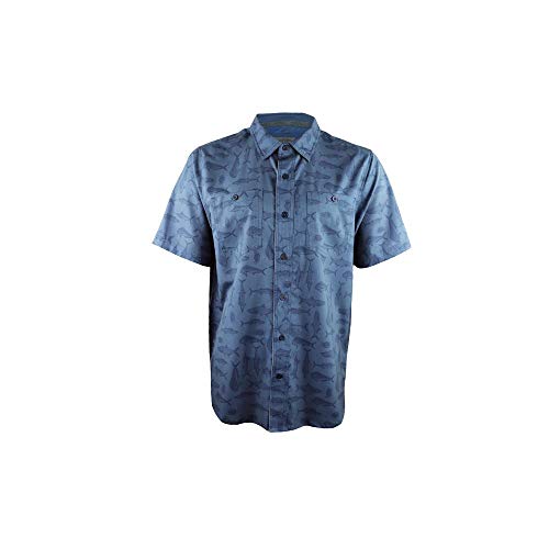 Reel Life Men's Short Sleeve Woven Fishing Shirt, Pacific Series