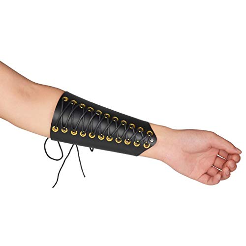 PU Leather Archery Bow Target Arm Guard Forearm Bracelet Armguard Protector Black