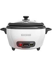 BLACK+DECKER RC506 6-Cup Cooked/3-Cup Uncooked Rice Cooker and Food Steamer, White