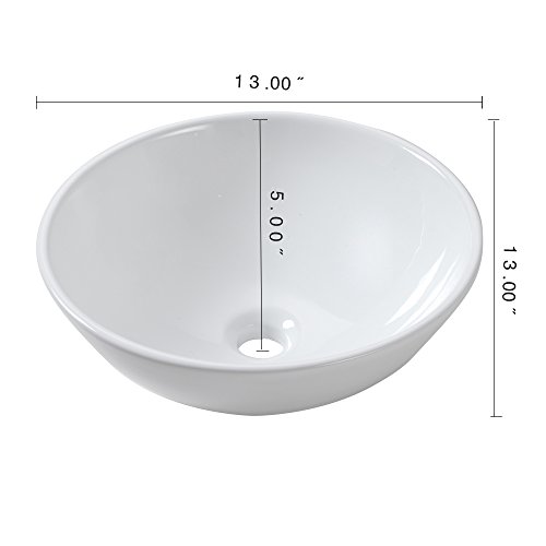 Vessel Sink Round Sarlai 13"x13" Modern Small Bathroom Sink Round