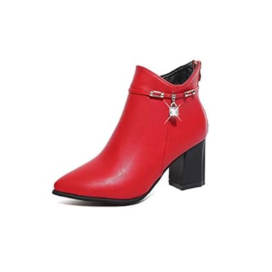 red short block heels