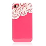Leegoal Lace and Pearl Hot Pink Hard Case Cover and stylus for iPhone 4, 4G and 4S