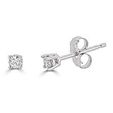 14K White, Rose & Yellow Gold Round Diamond Stud Earrings for Women (0.30 cttw and up IGL Certified)