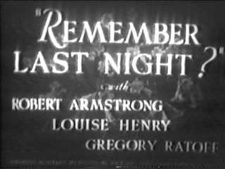 Remember Last Night? (1935) by Robert Young: Amazon.ca: James Whale: DVD