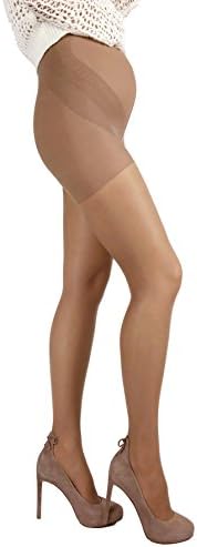 Mama Maternity Pantyhose Tights Sheer 20 denier Pregnancy Hosiery (Large, Light Natural)