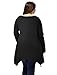 Alya Ladies Asymmetric Hem Skull Print Plus Size Blouse T-Shirt Black 2X