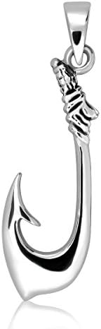 WithLoveSilver 925 Sterling Silver Viking Battle Tribal Fish Hook Pendant