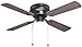 H&H Oil Rubbed Bronze 42-Inch Hugger Low Profile Flush Mount Ceiling Fan with Light Kit