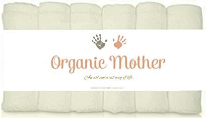ORGANIC MOTHER 6 EXTRA SOFT Baby Bath Washcloths, 100% Natural Bamboo Towels, Dye Free, Perfect for Sensitive Baby Skin, 100% Organic, Hypoallergenic, All Natural, Bamboo, Eco Friendly- SIZE 10" X10"