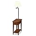 Haven Ridge Solid Wood Side Table with Built-In Swing Arm Lamp and Drawer, Medium Oak Brown, Perfect for Entryways, Living Rooms, and Small Spaces – Leick Home, 9037-MED