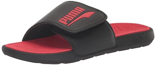 PUMA Men’s COOL CAT 2.0 ALTERNATIVE CLOSURE FS Slide Sandals, PUMA Black-For All Time Red, 8