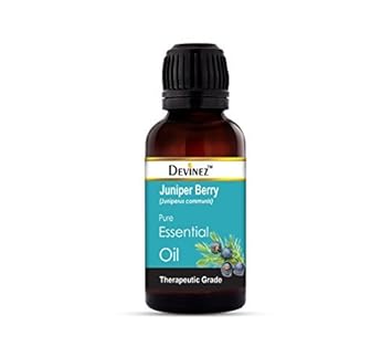 Devinez Juniper Berry Essential Oil, 100% Pure, Natural & Undiluted, 15ml in Glass Bottle for Skin Care, Scars, Acne, Anti Aging, Natural Skin Toner, Natural Antiseptic, Improves Hair and Scalp health