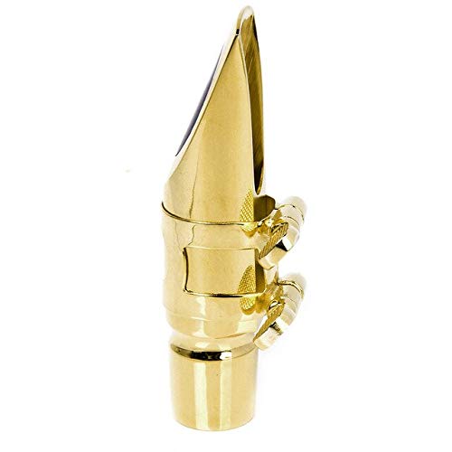 BeesClover Professional Alto Sax Saxophone Mouthpiece Metal with Cap and Ligature Golden Plated Quality Woodwind Instruments Accessory Show One Size