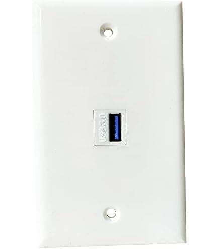 Halokny HDMI & USB 3.0 Wandplatte – 2-fach Keystone, Weiß, Einfach Zu Installieren
