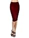 TWINTH Women Stretch Knit Midi Bodycon Pencil Skirt for Work Party Wine XL