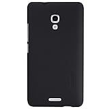 Nillkin Frosted Matte Hard Case Cover Shell Pack of Screen Protector Film Compatible for Huawei Ascend Mate 2 II MT2 (Black)