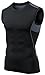 TM-MUA75-BKH_Medium Tesla Men's Mesh-Back Panel R Neck Sleeveless Muscle Tank Compression Baselayer MUA75