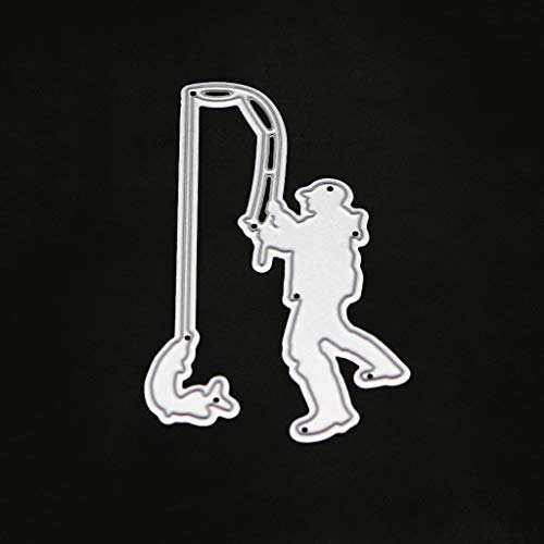 Itlovely Fishing Metal Cutting Dies Stencil DIY Scrapbooking Album Stamp Paper Card Embossing Craft Decor