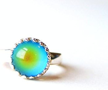 Medium Crown Adjustable Mood Ring in Sterling Silver