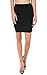Bodycon Above Knee Pencil Skirt for Women Short Cotton Stretchy Mini Skirt (Black, Large)