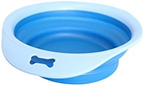 Silicone Collapsible Dog Bowl - Large Portable Bowl for Pet - Travel Anywhere - Folds Up for Compact Carry - Dishwasher Safe Easy to Clean