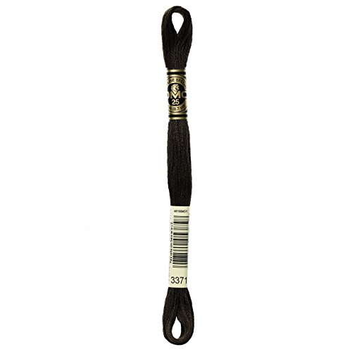 DMC 117-3371 Mouline Stranded Cotton Six Strand Embroidery Floss Thread, Black Brown, 8.7-Yard