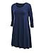 LL Womens Round Neck 3/4 Sleeves Tunic Dress - Made in USA