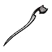 FINGER LOVE Handmade Carved Ebony (Black Sandalwood) Hair Stick: Fox