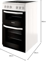 Hotpoint 50cm Double Cavity Electric Cooker White HD5V92KCW view 10