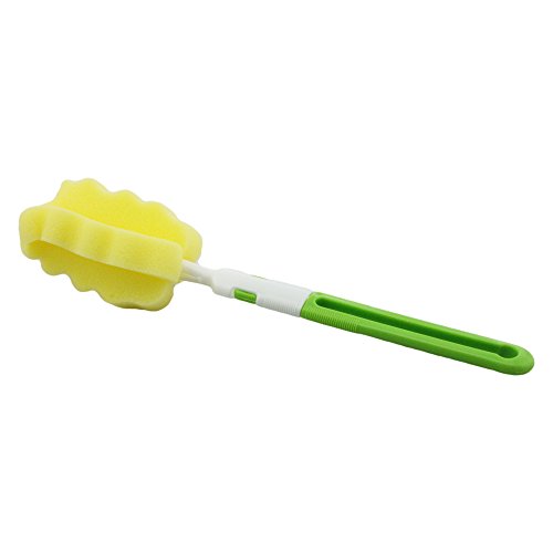 Durable Soft Spong Bottle Cleaning Brush Set Cleaner Tool Long Handle for Tea Cups Glass Coffee Stains Porcelain Baby Bottle With No Scratch (Green)