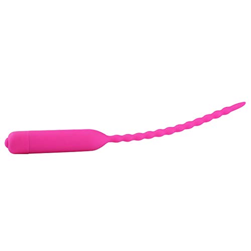 Silicone 7 Speed Vibrator Urethral Sounds Penis Plug Men Male Sex Game Stretcher - Pink