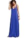 Verdusa Women's Casual Sleeveless Deep V Neck Summer Beach Maxi Long Dress Dress Blue L