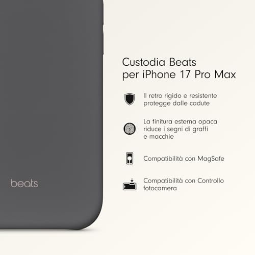 Custodia per iPhone 17 Pro Max con MagSafe e Controllo fotocamera, finitura opaca, fodera in microfibra – Grigio granito