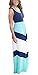 Shangke Womens Zig Zag Scoop Neck Wave Striped Tank Maxi Long Dress (S, 3-blue)
