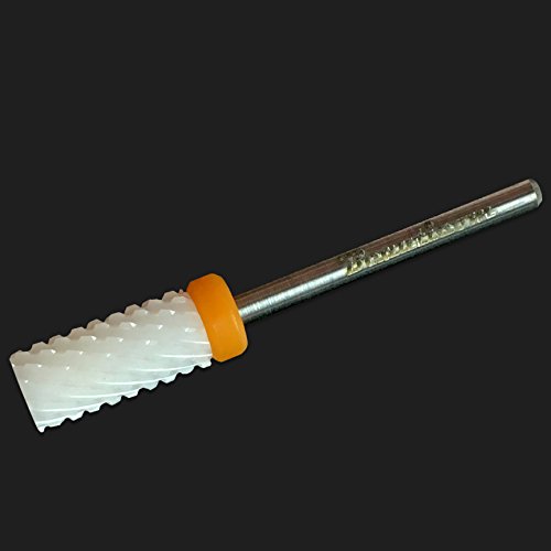 Beauticom Professional USA Ceramic White Small Barrel Bit Nail Drill (Grit: DOUBLE XXC COARSE) 3/32" Shank Size