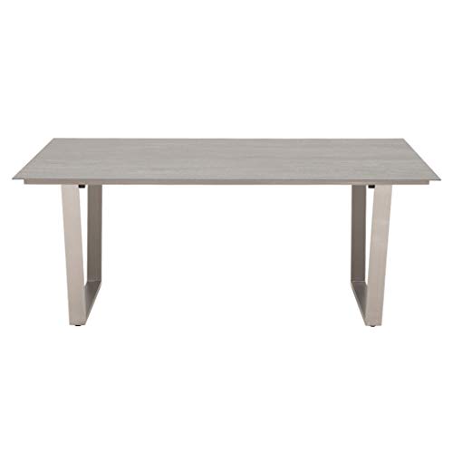 OUTLIV. Ferrara Gartentisch 180x100 cm mit Gestell aus Edelstahl und Kratzfeste Tischplatte aus Keramik in Aspen Grey – Bild 2