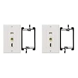 Buyer's Point HDMI 3GHz Coax Ethernet Wall Plate [UL Listed] with Single Gang Low Voltage Mounting Bracket Device (2, White Kit)