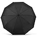 WSKY 10 Ribs Inverted Umbrella Windproof Automatic Folding Umbrella Teflon Coating Canopy Reverse Umbrella Portable Travel Umbrella Black