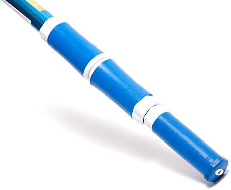Professional (Blue) 16-ft Telescopic Pool Pole for Skimmers, Rakes, and Cleaning Tools. Light &amp; Durable. Easy to Use Extending Locks and High-Strength Corrugated Aluminum, Universal Fit