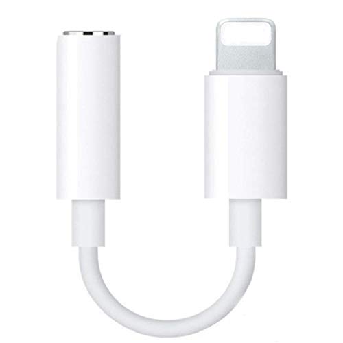 Headphone Jack Adapter for iPhone 3.5mm Headphone Adapter for iPhone Xs/Xs Max/XR / 8 Plus X 10/7 Plus Audio Splitter Accessories Music Assist Headset Adapter 3.5mm Earbuds Wire for iOS 12 -White